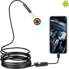 Sezy 20 Metre Yumuşak Kablo Android Uyumlu 3in1 Endeskop Yılan Kamera 8mm Ledli