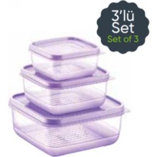 Abnturk Yüksek Kaliteli Plastik 3lü Saklama Kabı