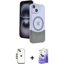 Cepte Toptan iPhone 14 Kozmos Form Özel Seri - Siyah Bilvis 5in1 5d Magic Hayalet Cam Ekran Koruyucu + Gold Shine Kamera Lens