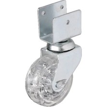 Uravas Store 328 - 50X20 mm Şeffaf Makaralı Kısa U Tablalı Teker 4 Adet