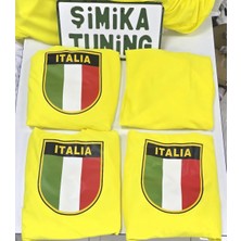 Italia Sarı Oto Servis Kılıfı Ön ve Arka 4parça Takım 1.kalite Penye Kumaş Universal Uyumlu