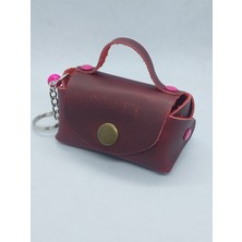 Sorte Store Hakiki Deri  Bordo El Yapımı Mini  Cüzdan