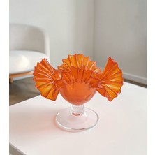 Felis Arte El Yapımı Vintage Cam Şekerlik ( Turuncu )