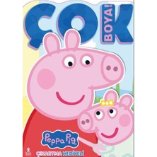 Doğan Çocuk Peppa Pig ve Evie - Çok Boya! Çıkartmalı Dev Boyama Kitabı