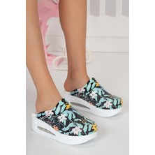 SABOTERLİK Ortopedik Doktor ve Hemşire Terliği Çiçek Desenli – Kaymaz Tabanlı Konforlu Sağlık Personeli Terliği