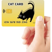 Huggy Craft Cat Card Yellow Parlak Kredi/banka Kart Kaplama Sticker