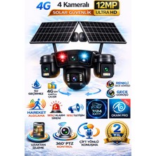 Vivatech PRO336 12MP 4 Kameralı 4g Solar Akıllı Kamera 10X Zoom Insan Takibi Çift Yönlü Ses Okam Pro Türkçe