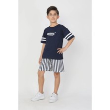 Butik Erkek Çocuk %100 Pamuklu Alt - Üst 2'li Şortlu Takım