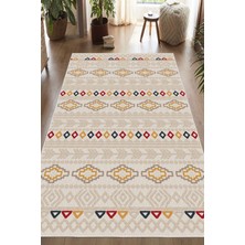 Pelura Halı Dijital Baskılı Dekoratif Kaymaz Taban Yıkanabilir Kilim Desenli Salon Halısı