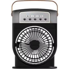 Uravas Store Şarjlı 600 ml Su Hazneli Taşınabilir Masaüstü Vanilatör Güçlü Fan 2000 Mah Pil Siyah