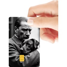 Huggy Craft Atatürk ve Sevimli Dost Temalı Parlak Kredi/banka Kart Kaplama Sticker