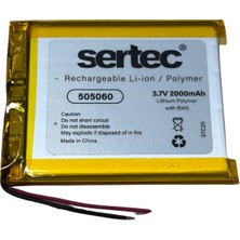 Uravas Store Sertec 505060 3.7V 2000 Mah Li-Polymer Pil (DEVRELI/1.5A)