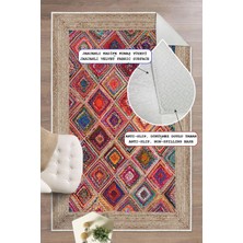 Pelura Halı Dijital Baskılı Kilim Desen Dekoratif Kaymaz Taban Yıkanabilir Salon Halısı