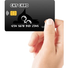 Huggy Craft Cat Card Black - Siyah Kedi Kartı Temalı Parlak Kredi/banka Kart Kaplama Sticker