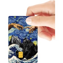 Huggy Craft Gece Gündüz Sanatsal Temalı Parlak Kredi/banka Kart Kaplama Sticker