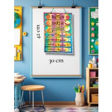 Kozalak Tasarım Bütün Yarım Çeyrek Afişi Okul ve Sınıflar Için Pvc Kaplı Tek Parça Büyük Boy (A3) Afiş 30*42 cm