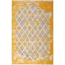 Halımax Lina Çift Taraflı %100 Pamuk Kilim Modern Yıkanabilir Şönil Kilim 015-F Gri Sarı
