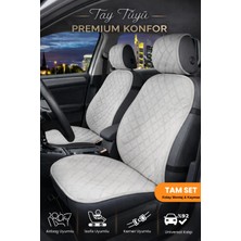 E-BİZ Oto Koltuk Kılıfı Tay Tüyü Oto Koltuk Minderi Tam Set – Terletmez, Kaymaz, Su Geçirmez