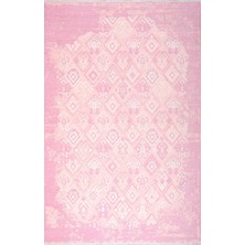 Halımax Lina Çift Taraflı %100 Pamuk Kilim Modern Yıkanabilir Şönil Kilim 015-J Pudra Pembe