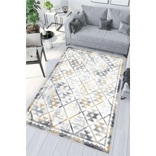Pelura Halı Modern Kilim Desen Baskılı Kaymaz Yıkanabilir Salon Oturma Odası Mutfak Antre Halısı Yolluk