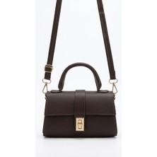 Suphias Kadın Suni Deri Kilit Detaylı Ayarlanabilir Askılı El, Kol ve Omuz Çantası