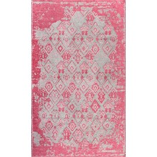 Halımax Lina Çift Taraflı %100 Pamuk Kilim Modern Yıkanabilir Şönil Kilim 015-A Gri Pembe