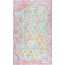 Halımax Lina Çift Taraflı %100 Pamuk Kilim Modern Yıkanabilir Şönil Kilim 015-C Gül Mavi