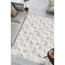 Pelura Halı Geometrik Desenli Modern Baskılı Kaymaz Yıkanabilir Salon Oturma Odası Mutfak Antre Halısı Yolluk