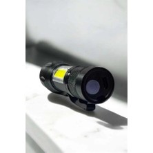 Uravas Store Şarjlı Metal Zoomlu El Feneri Işıldak LED Işık Taşınabilir El Lambası