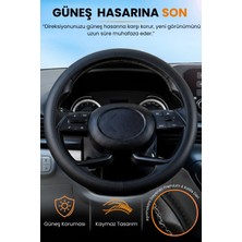 E-BİZ Universal Geçmeli Direksiyon Kılıfı Premium Deri Kaymaz Özellikli Araba Aksesuarı