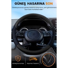 E-BİZ Direksiyon Kılıfı Universal Geçmeli Oto Direksiyon Kılıfı Premium Deri Kaymaz Terletmez