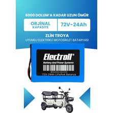 Electroll Zlin Troya Batarya (Standart Kapasite) Lifepo4 72V 24AH Elektrikli Motorsiklet Bataryası