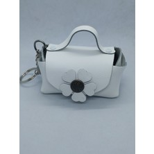 Sorte Store Hakiki Deri Beyaz El Yapımı Mini  Cüzdan