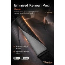 E-BİZ Emniyet Kemeri Kılıfı 2 Adet Deri Carbon Yumuşak Dolgulu Boyun Konfor Emniyet Kemer Pedi
