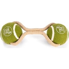 SHC4200 Beeztees Oyuncağı, Ipli Iki Tenis Topu, Kauçuk, Gri/kahverengi, 21CM, Top 6,3cm