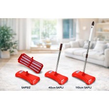 Abnturk Pratik Kullanım Ile 110CM Boyutunda Metal Saplı 6 Döner Fırçalı Halı Süpürgesi Gırgır