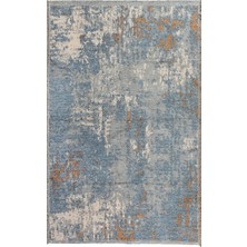 Halımax Lina Çift Taraflı %100 Pamuk Kilim Modern Yıkanabilir Şönil Kilim 10407-E Mavi Kahve