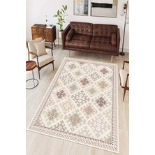 Pelura Halı Kilim Desen Baskılı Kaymaz Yıkanabilir Salon Oturma Odası Mutfak Antre Balkon Halısı Yolluk