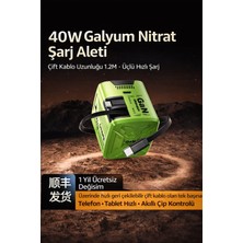 Azurtech 40W Gan Hızlı Şarj Adaptörü – Usb-C + Lightning Kablolu – 2x Type-C Çıkışlı