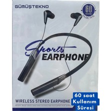 Buğz 60 Saat Şarjlı Boyuna Takılan Kablosuz Bluetooth Kulaklık Sporcu Ios Android Uyumlu Bulututlu
