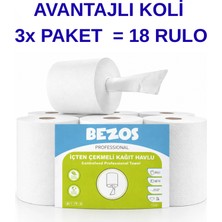 Buğz Bezos Professional Içten Çekmeli Kağıt Havlu 3 Koli | 18 Rulo | Endüstriyel Kullanım