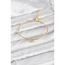 Buğz Yıldız Model Gold Renk Kadın Bileklik