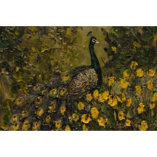 Aden Dijital  Dekoratif Tavus Kuşu Kanvas Tablo