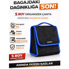 E-BİZ Oto Bagaj Organizer Bagaj Çantası S Boy Kaymaz Cırt Bantlı Velur Kompakt Düzenleyici