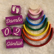 Zyt Tasarım Ahşap Anı Küpü Gökkuşağı Ikili Set Dekor Fotoğraf Çekim