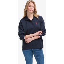 U.S. Polo Assn. Kadın Lacivert Polo Yaka Kazak 50314707-VR033