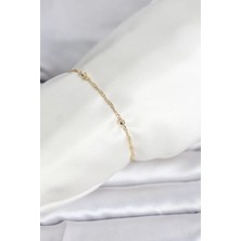 Buğz cm 14K Gold Renk Burgu Topçuk Model Kadın Bileklik