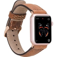 Buğz Apple Watch Uyumlu Deri Kordon 42-44-45MM G19 Taba