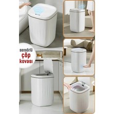 Buğz Akıllı Teknolojik Çöp Kutusu Uv Işıklı Otomatik Aç Kapat Sensörlü Mutfak Banyo Ev 20L