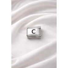 Buğz Nomination Uyumlu C Harfi Charm – Çelik Harfli Bileklik Aksesuarı ,kişiye Özel Modüler Takı
